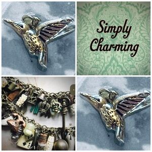 3/$10 NEW Sterling Silver Plated Hummingbird Bird in Flight Avian Nature Animald